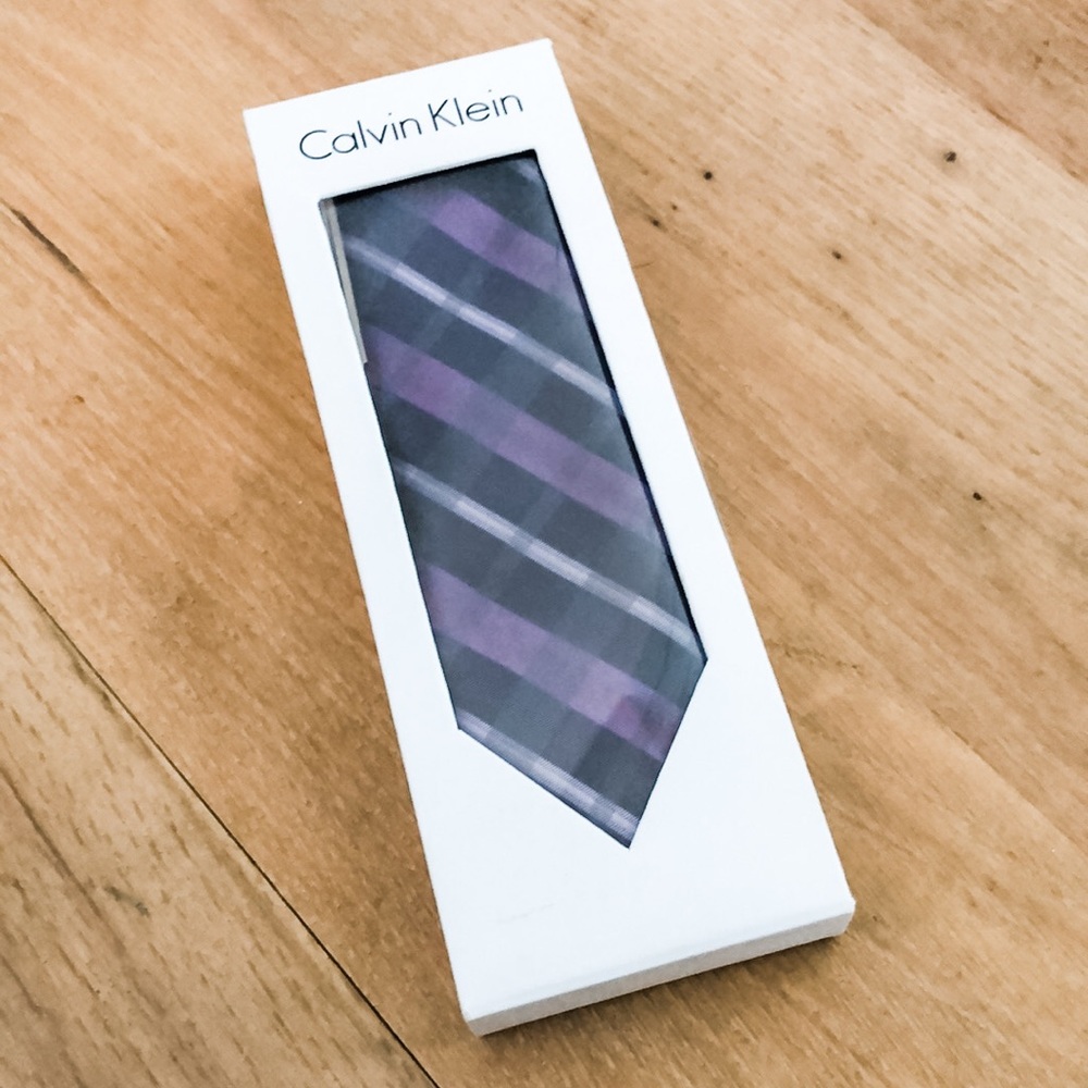 Calvin Klein Men’s Tie - Dark Lavender - New Condition